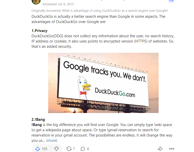 DuckDuckGo Quora marketing strategy