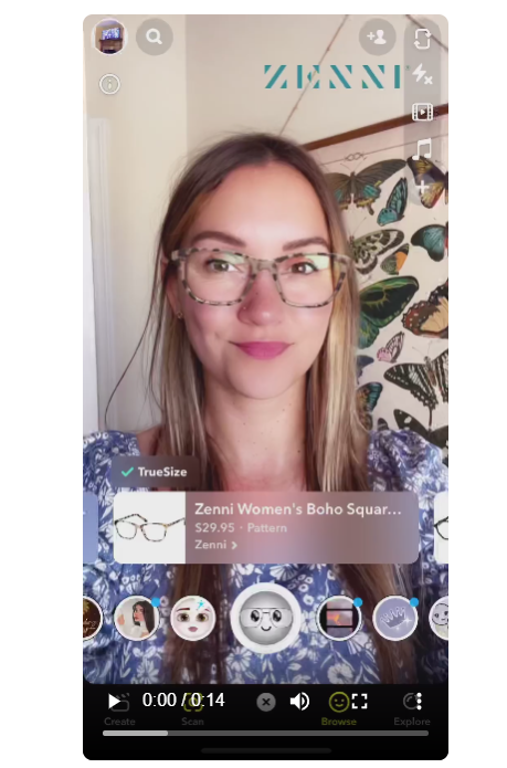 Shopping lenses in Snapchat