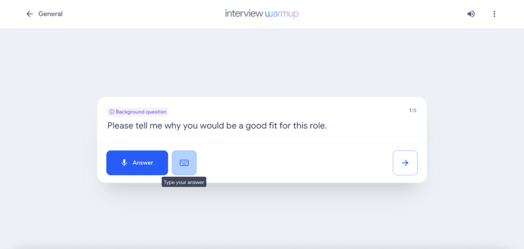 Google's Interview Warm-Up tool