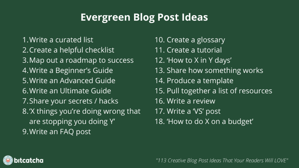 Content ideas for a blog content strategy 