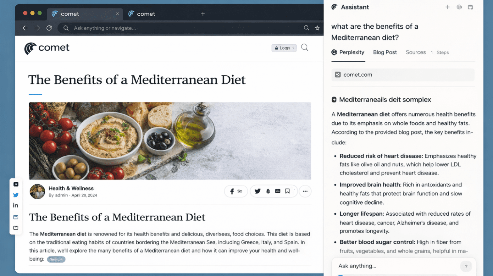 Perplexity comet AI sidebar